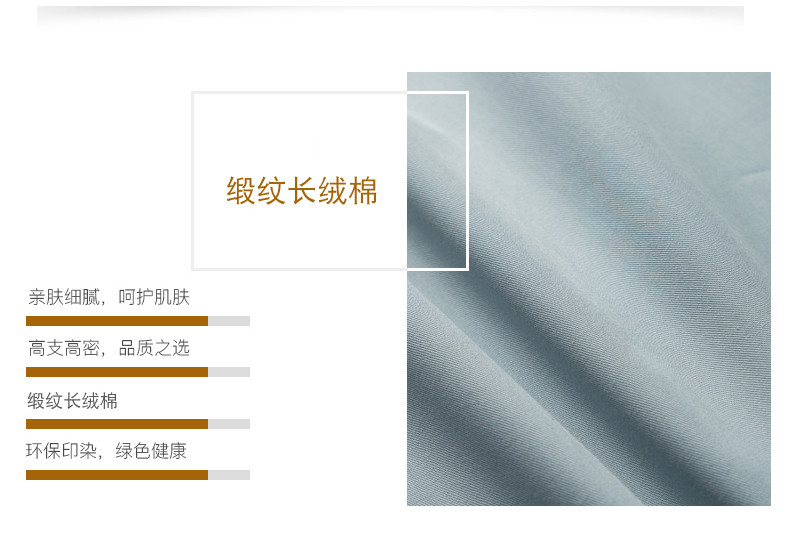 逸轩 素色纯棉床上用品床单被套长绒棉全棉缎纹纯色四件套被套200*230cm