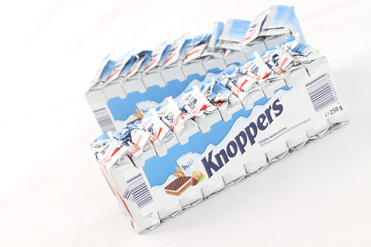 德国knoppers牛奶榛子巧克力威化饼干10片250g