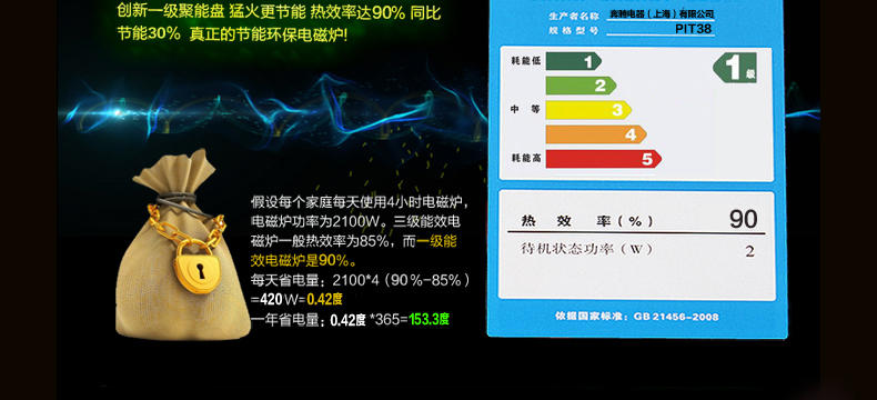 Povos/奔腾 CG2183超薄触摸屏电磁炉 高端豪华型一级能效