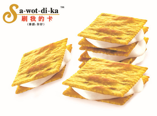 泰国进口食品 SAWOTDIKA 刷我的卡 凤凰手工蛋卷/牛轧饼干