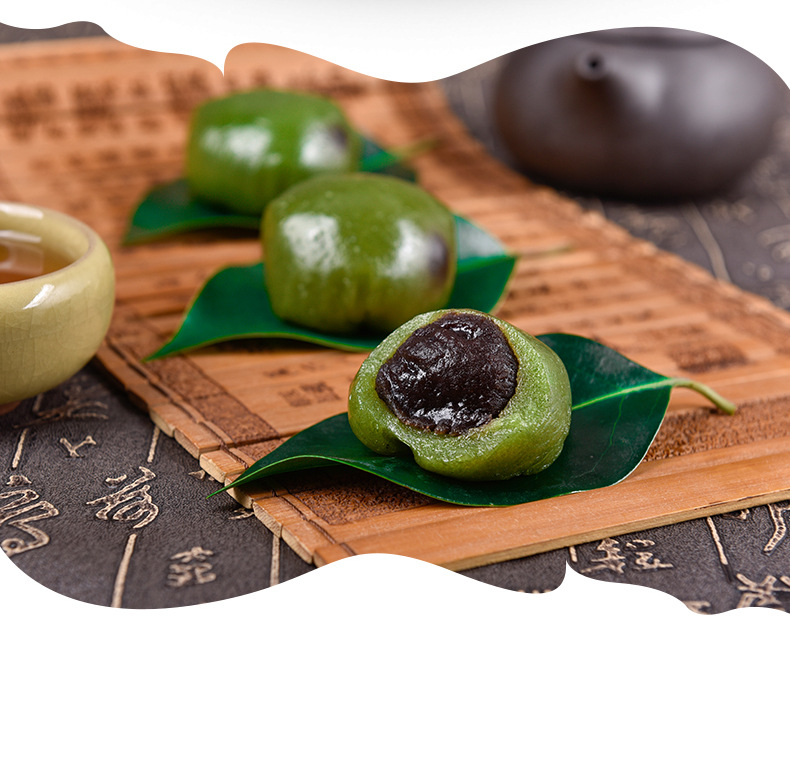 上海特产美食传统手工艾草青团 豆沙青团