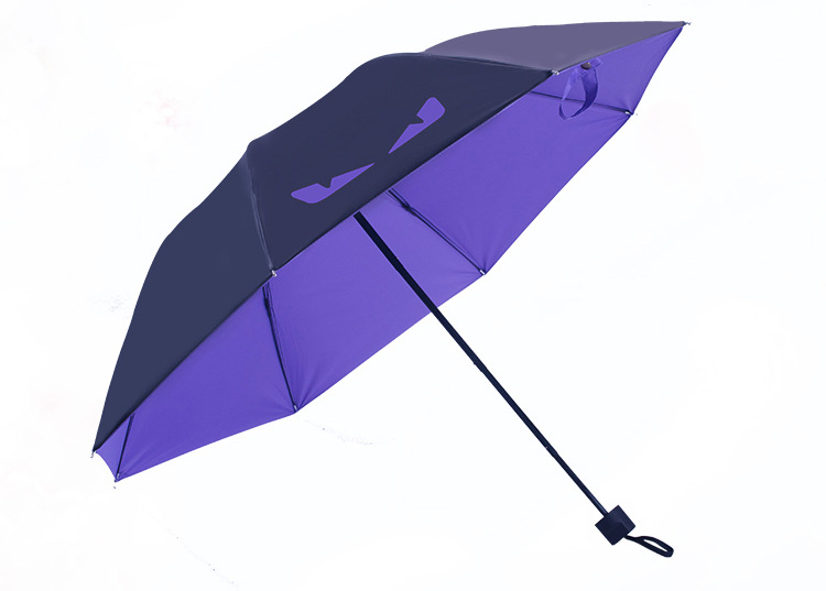 卡通黑胶防晒防紫外线太阳伞小恶魔男女学生阿波罗款小黑晴雨伞