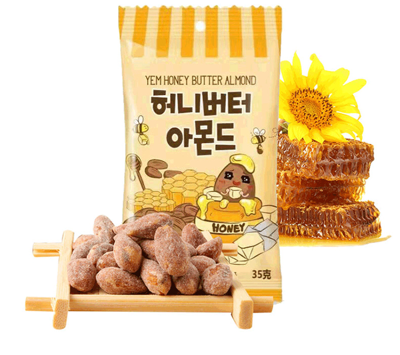 韩国进口食品YEM扁桃仁火鸡味蜂蜜黄油味坚果35g*10