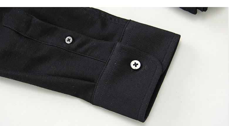 莱斯玛特 秋季新品 经典纯色 黑色商务休闲长袖衬衣SX13141