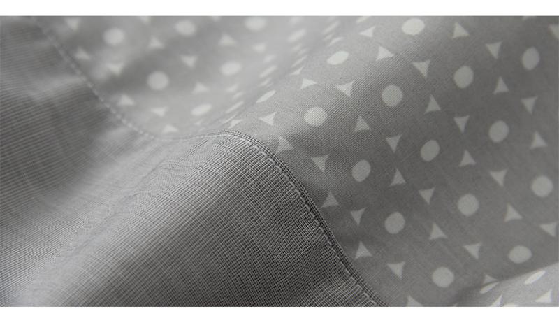 Lesmart秋季新款灰色圆点拼接织带前襟 英伦时尚休闲衬衣男潮SL13613