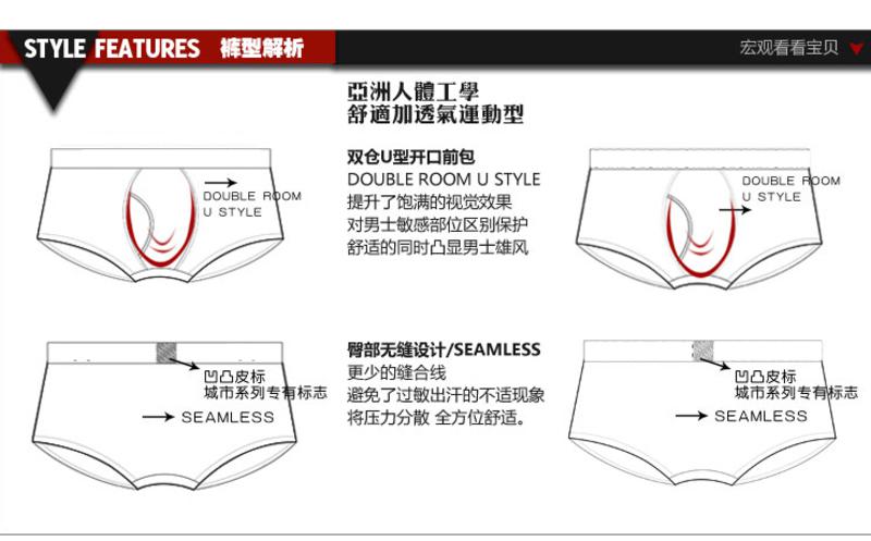 lesmart莱斯玛特新款男士内裤印花莫代尔平角内裤MU1209
