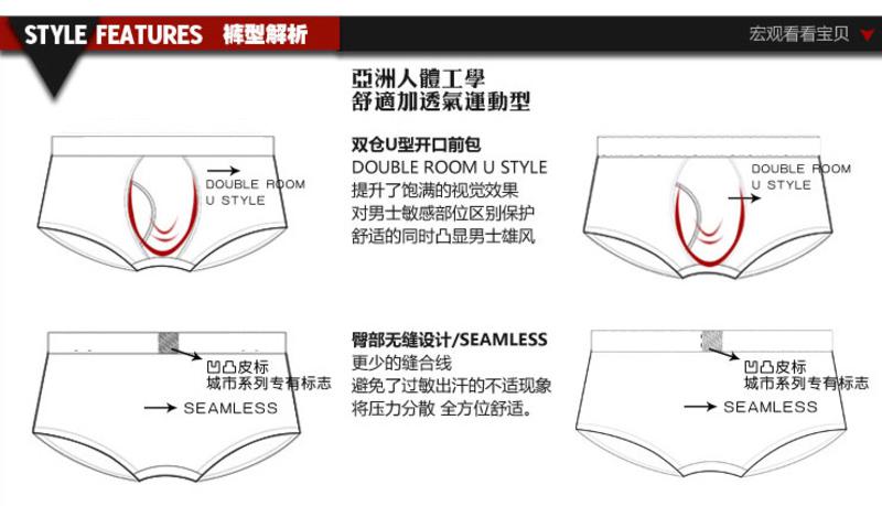 lesmart莱斯玛特新品男士内裤印花莫代尔透气平角内裤MU12011