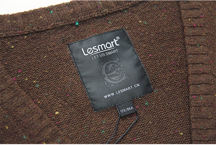 Lesmart莱斯玛特 男士针织开衫韩版外套毛衣男装针织衫男V领开衫 CX13134