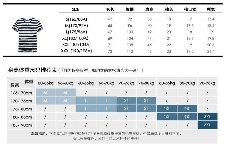 Lesmart/莱斯玛特 夏季新款 经典复古男士横条时尚短袖T恤   13055