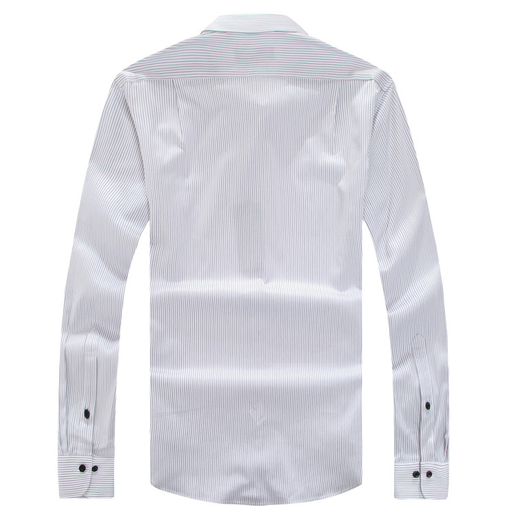 萨托尼春夏新品全棉白色细条纹衬衫10239088