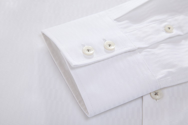 萨托尼正品白色简洁修身全棉长袖衬衫10215020