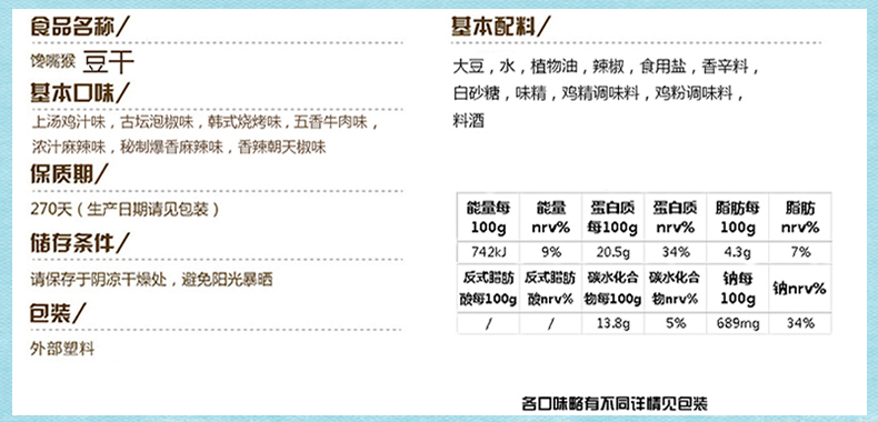 金丝猴 馋嘴猴Q逗卷500g约20小包小吃零食豆腐干豆干制品四味可选