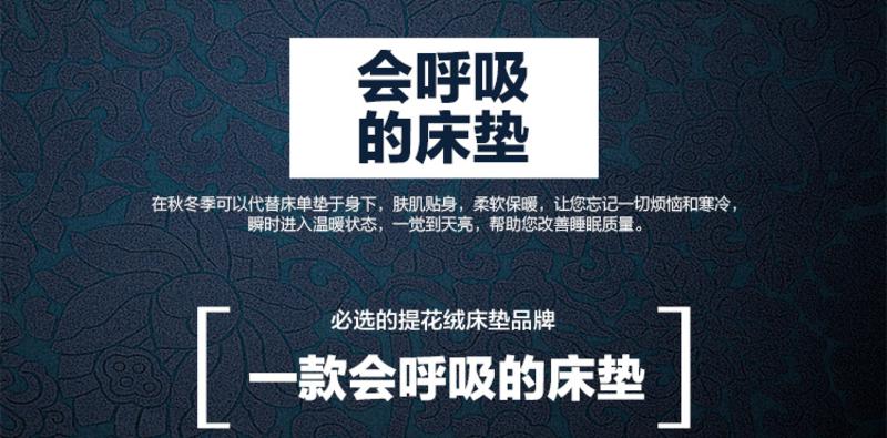 锦佩家纺 欧式奢华衍缝定型透气提花绒床垫 加厚保暖可折叠床褥子