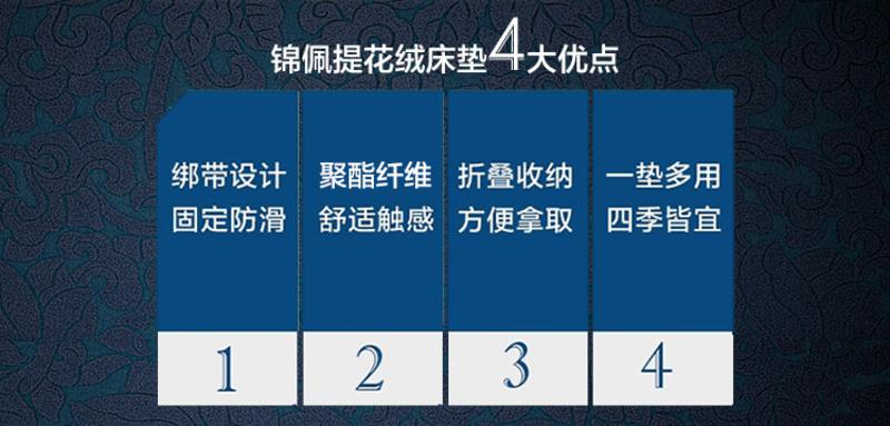 锦佩家纺 欧式奢华衍缝定型透气提花绒床垫 加厚保暖可折叠床褥子