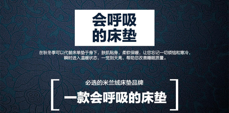 锦佩家纺 尊贵体验加厚米兰绒保暖床垫 榻榻米床褥 1.8米