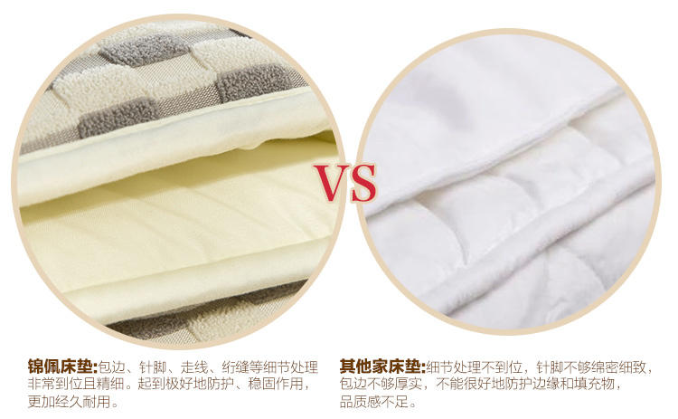 锦佩正品 榻榻米可折叠保暖蚕宝加厚床垫 单人学生床褥 加厚双人褥子1.8米床