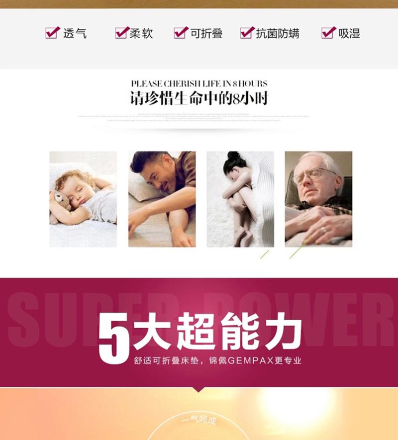 锦佩家纺 松紧带床垫绗缝包边 可折叠床垫床褥垫子 榻榻米垫 90公分 四季可用