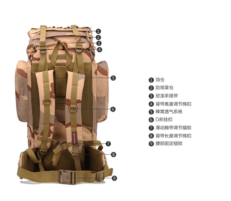 LuckPack乐派客户外背包60L登山包防水旅行包双肩包139202