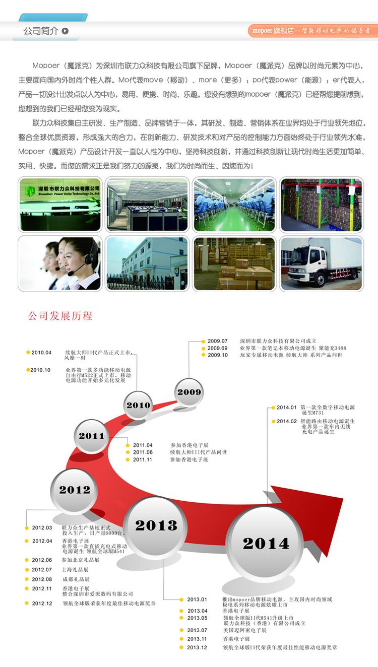 mopoer聚合物移动电源 16000mAh大容量 手机通用智能充电宝 铝合金