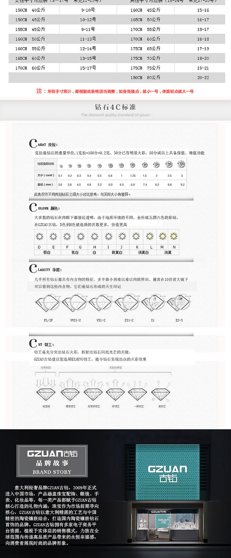 GZUAN古钻 爱你 18K金精密陶瓷钻石女士戒指 女 TJ0010B