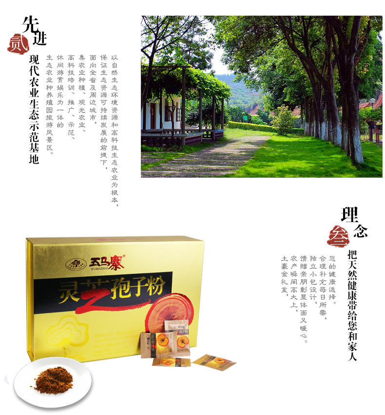 五马寨礼盒灵芝孢子粉 100g/盒