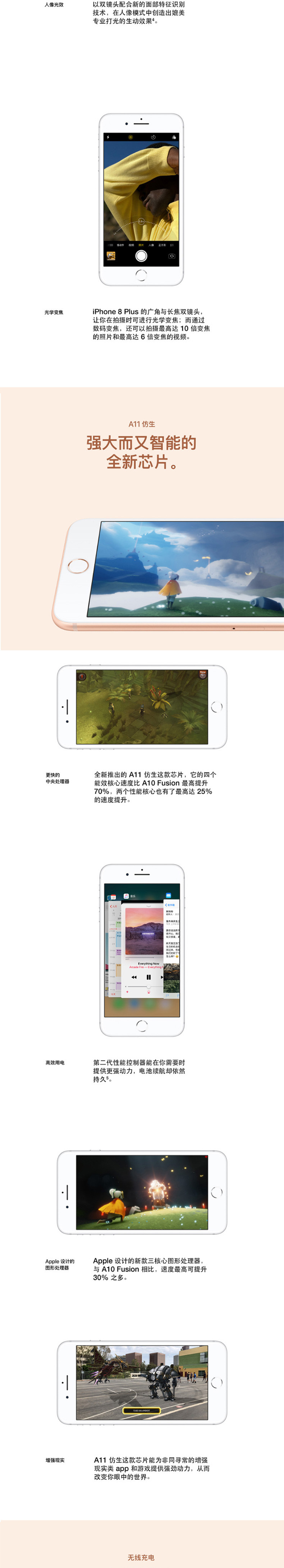 苹果 /APPLE iPhone 8 plus(A1864) 64GB 金色/银色/灰色/红色全网通