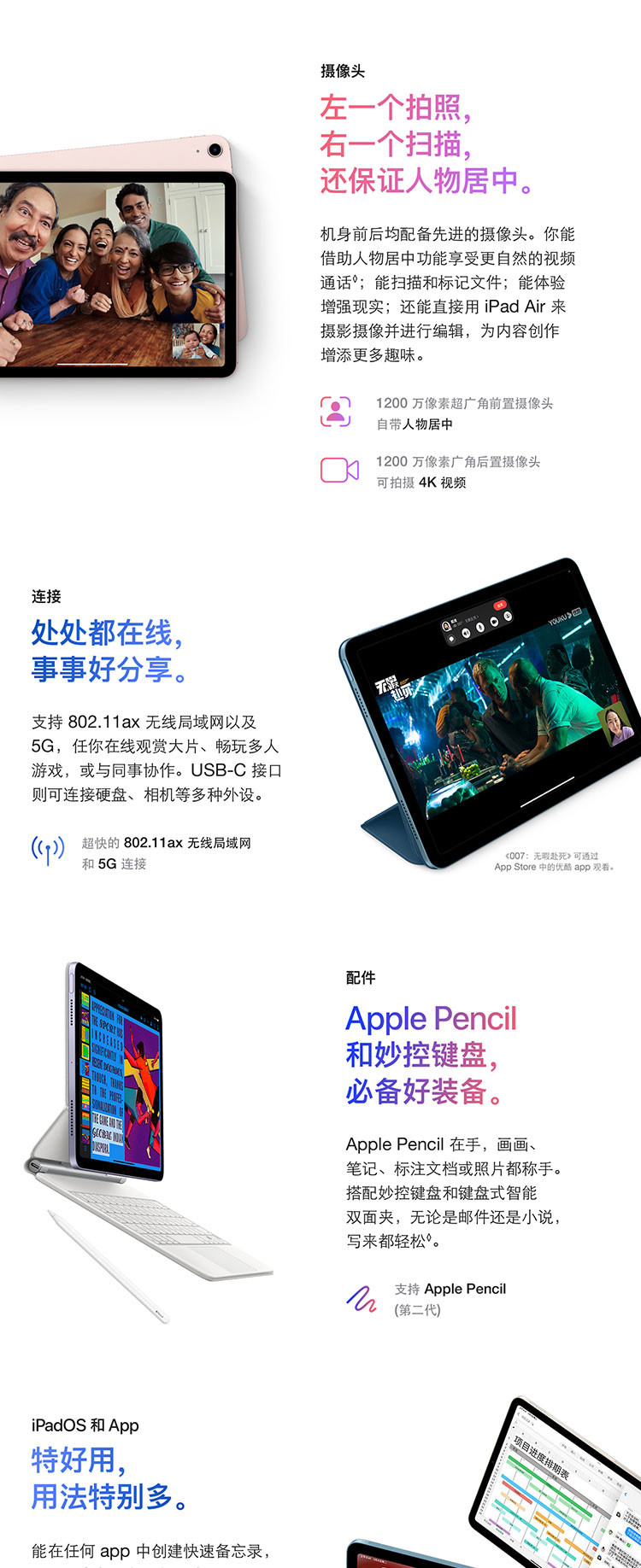 Apple iPad Air 5代 10.9英寸 256G 2022年款 WLAN版 苹果ipad