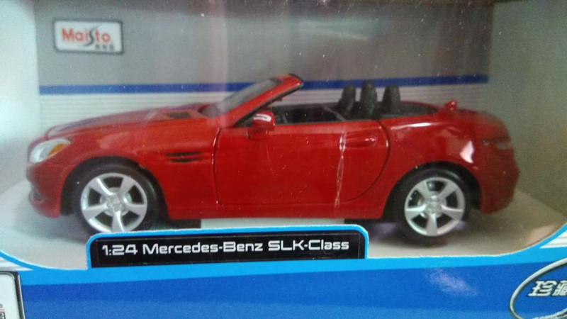 1:24 奔驰 SLK-CLASS 敞篷跑车 汽车模型 车模 玩具 红色 合金仿真车模