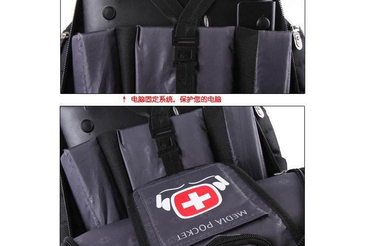 瑞士军刀 SWISSGEAR 超大容量15.6寸 旅行包霸气笔记本双肩包