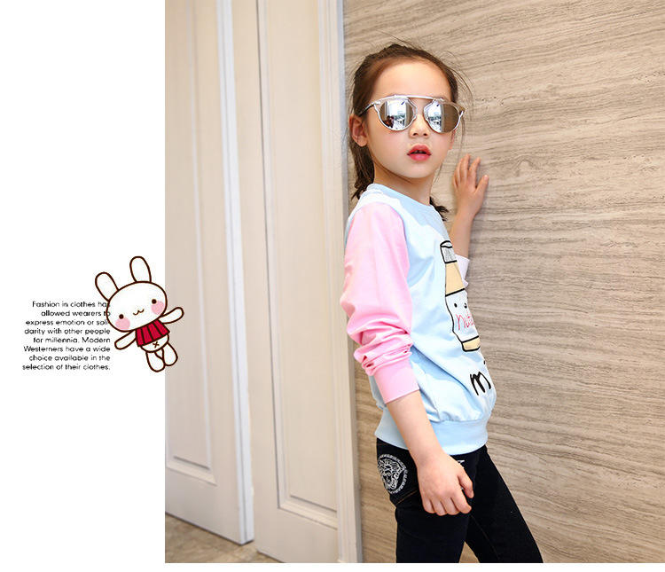 2016新款童装厂家直销女童打底衫中大童卡通长袖T恤