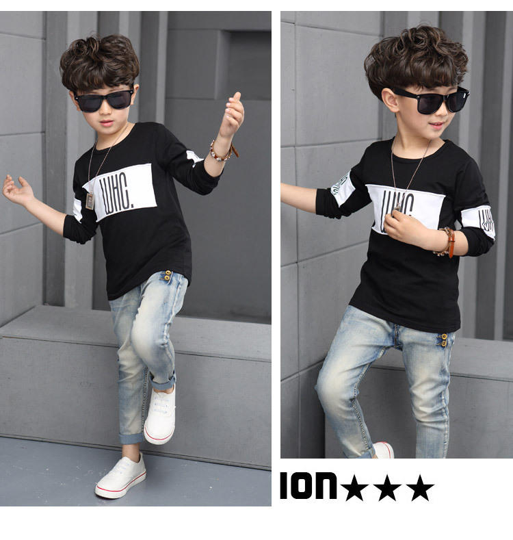 男童长袖T恤童装男孩圆领体恤衫2016新款秋季韩版儿童上衣打底衫