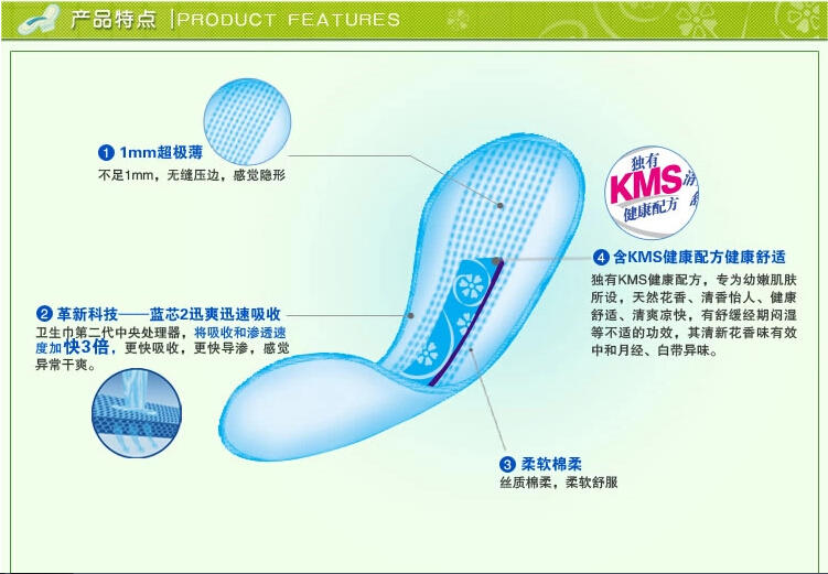 ABC超极薄柔棉护垫22片 K22 含KMS健康配方