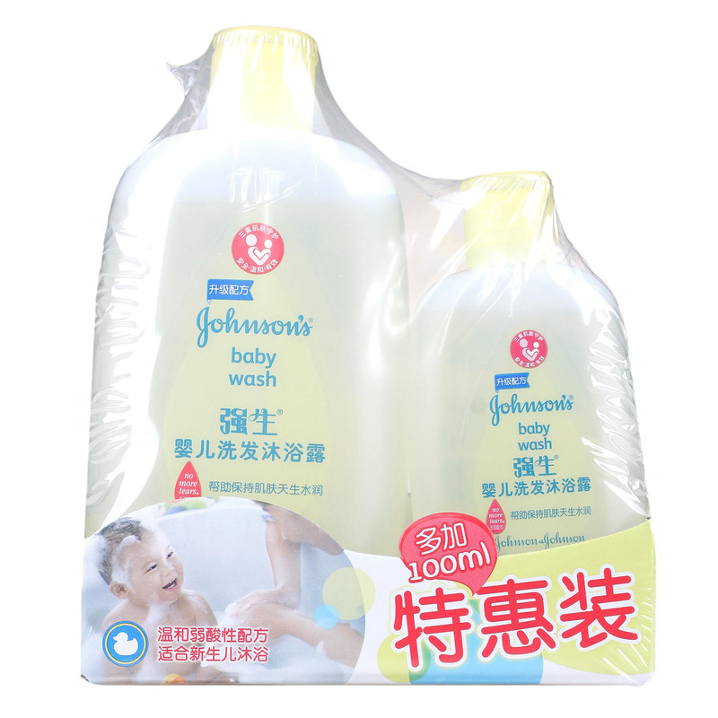 强生婴儿洗发沐浴露300ml+100ml 二合一