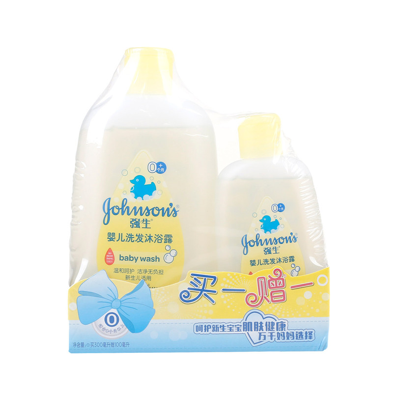 强生婴儿洗发沐浴露300ml+100ml 二合一