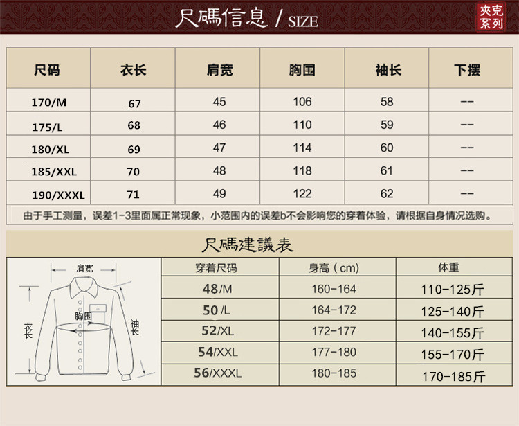 中年男式夹克休闲时尚薄款男士外套春装潮流男装新款牌服