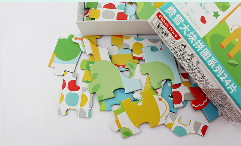 费雪 幼儿大块拼图12片装24片装婴幼儿童早教益智玩具1-2-3岁