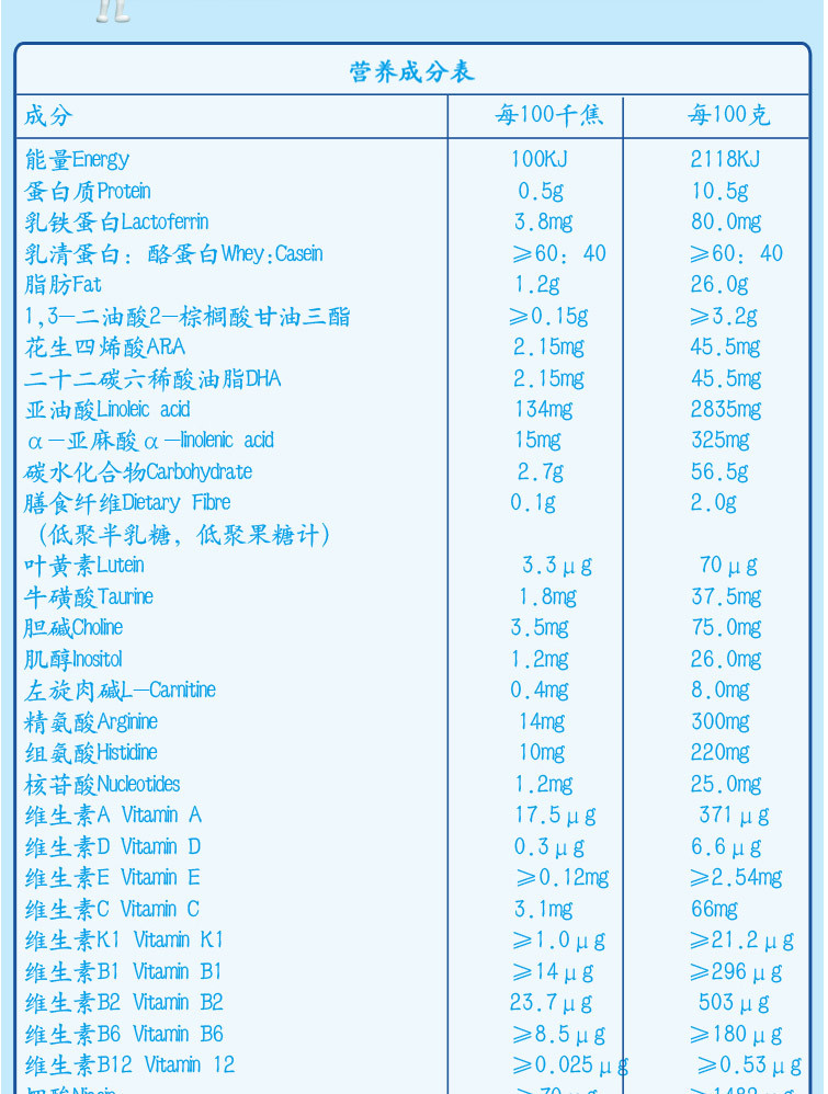 百立乐瑞士原装进口,采用鲜奶直接制造OPO婴儿配方奶粉1段800g