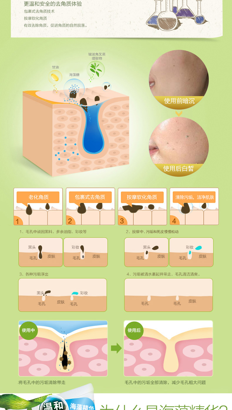 海洋密码保湿温和去角质200g清除角质层死皮多余油脂收敛毛孔