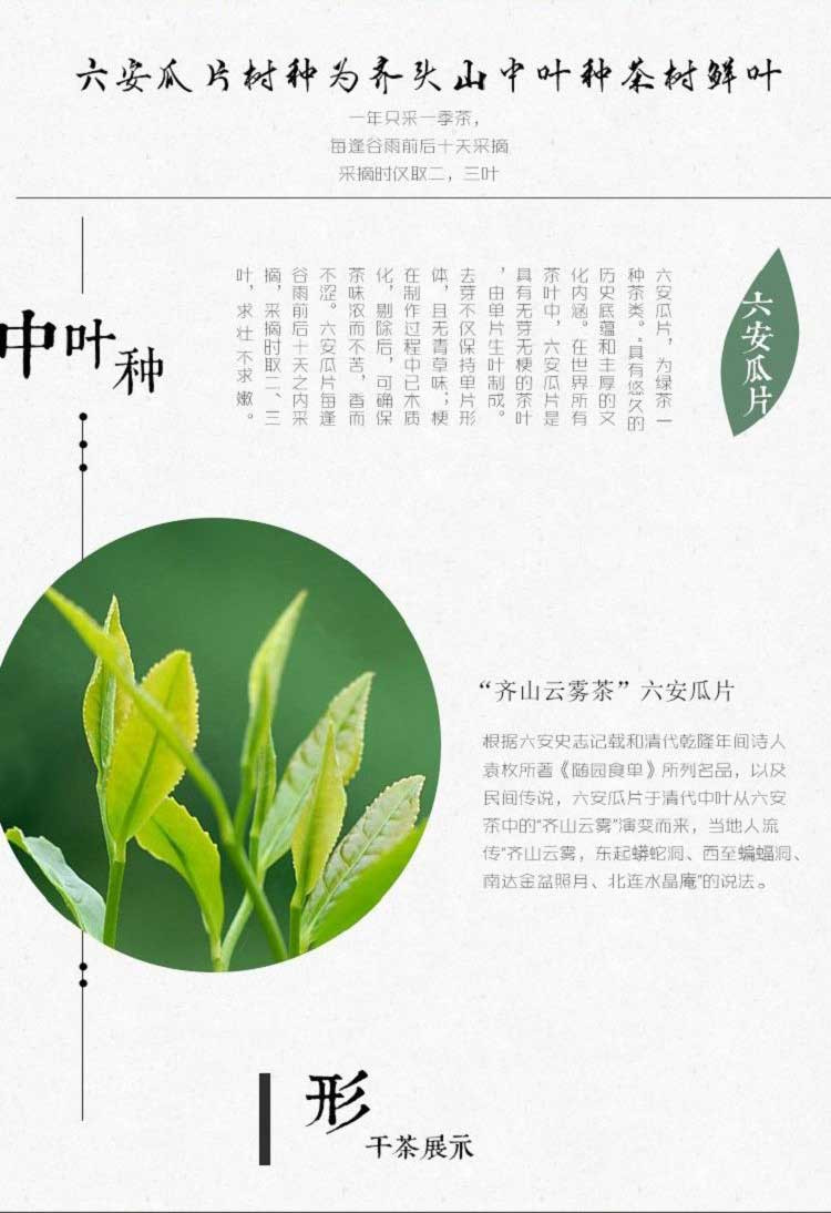 2017年新茶上市 谢裕大六安瓜片 齐山宝霜200礼盒一级 明前绿茶 茶叶