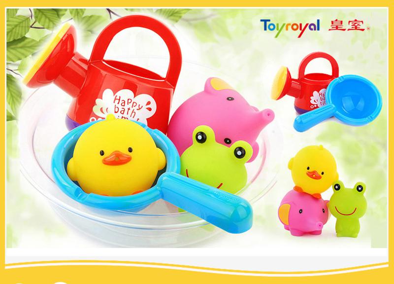 日本皇室宝宝洗澡玩具婴儿漂浮花洒浴室套装儿童女孩戏水小黄鸭子