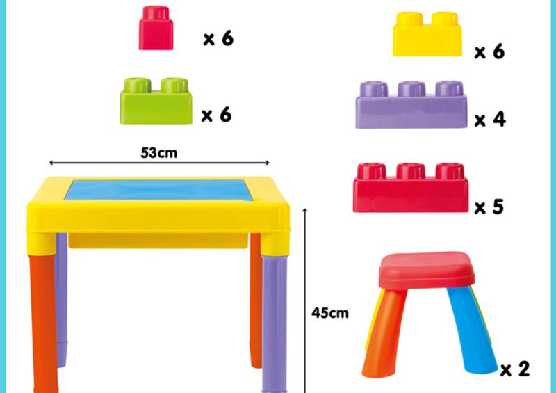 贝乐高正品 二合一学习积木桌 多功能学习桌 桌椅组合 2245
