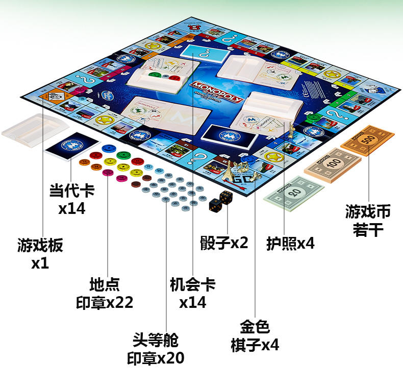 孩之宝 地产大亨当代版 大富翁 家庭聚会互动桌游游戏礼物玩具