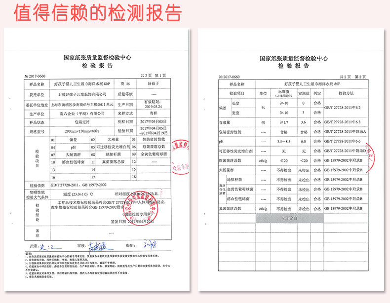 gb好孩子婴儿湿巾新生儿屁屁海洋宝宝卫生湿纸巾80抽带盖整箱24包