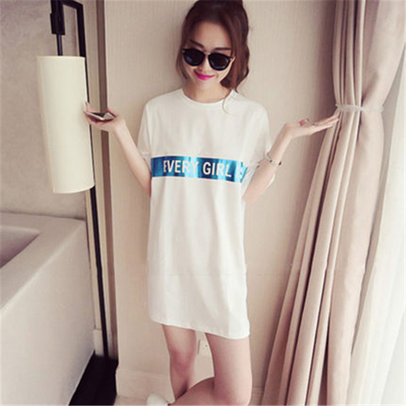 2017夏季韩版牛奶丝短袖睡衣蒙面忍者印花字母睡裙外穿两用家