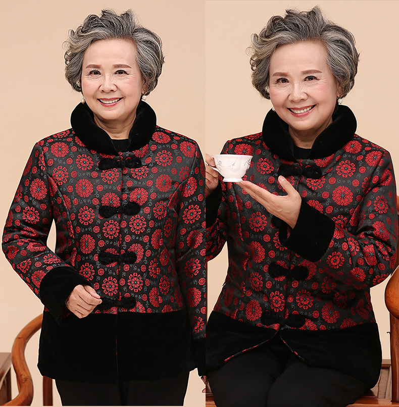 2017老年人唐装棉服中老年奶奶装棉袄老人50-60-70岁棉衣冬装