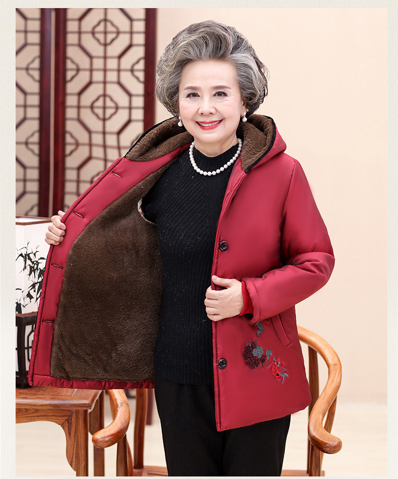 中老年人女装棉衣老人冬装奶奶装加厚保暖老太太外套60-70-80岁90