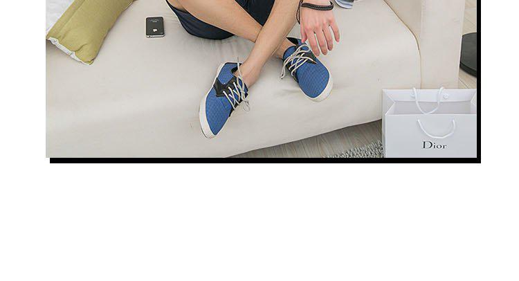Mr.benyou2014新款特价平跟格子透气编织绕带男鞋子帆布鞋休闲鞋蓝色H115-d31
