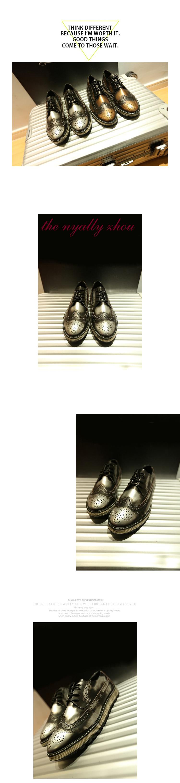 Mr.benyou 2014正品新款时尚高端英伦拼色男鞋打蜡擦色布洛克男潮鞋子H508-X926