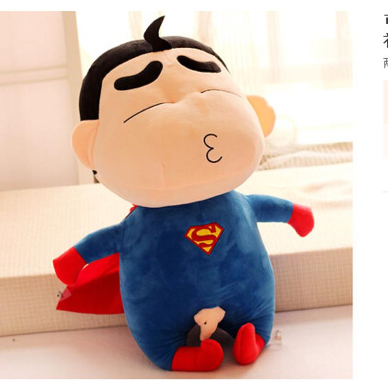 iloop 可爱蜡笔小新玩偶 搞笑超人蝙蝠侠毛绒玩具公仔 男孩儿童生日礼物