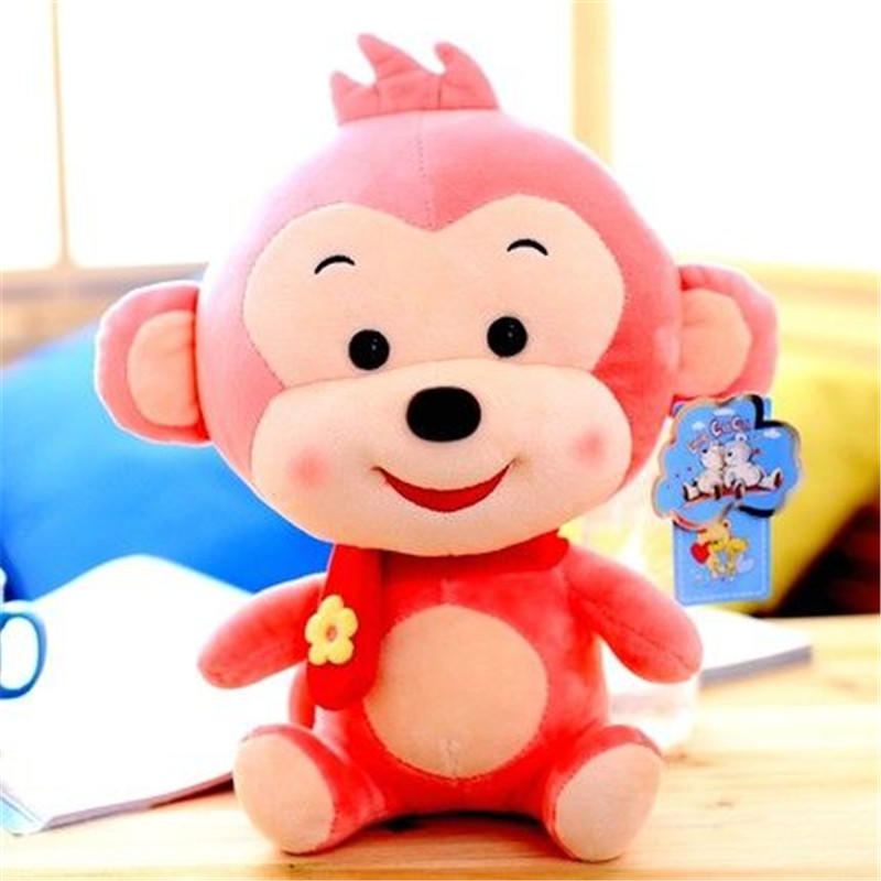 猴子公仔猴年吉祥物毛绒玩具民族风小花布猴玩偶生日新年公司礼品40cm
